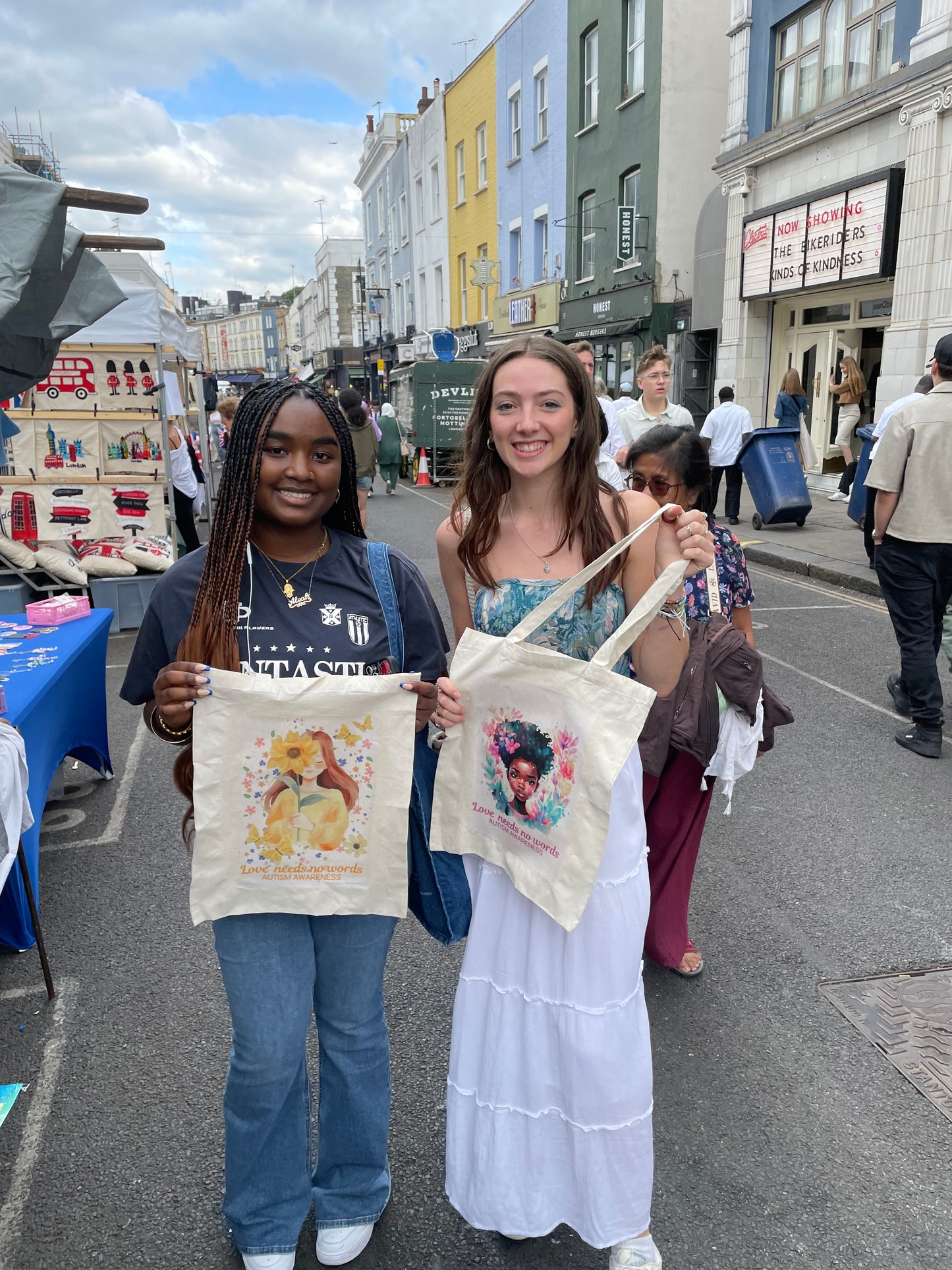 Autism Awarness -lepoard print heart 100%cotton tote bag