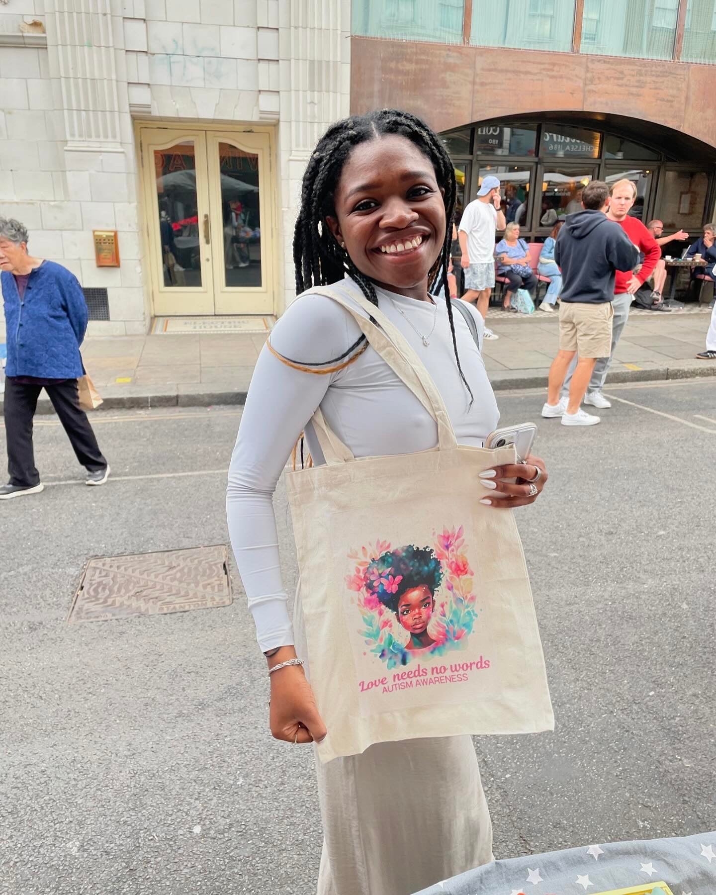 Autism Awarness -lepoard print heart 100%cotton tote bag