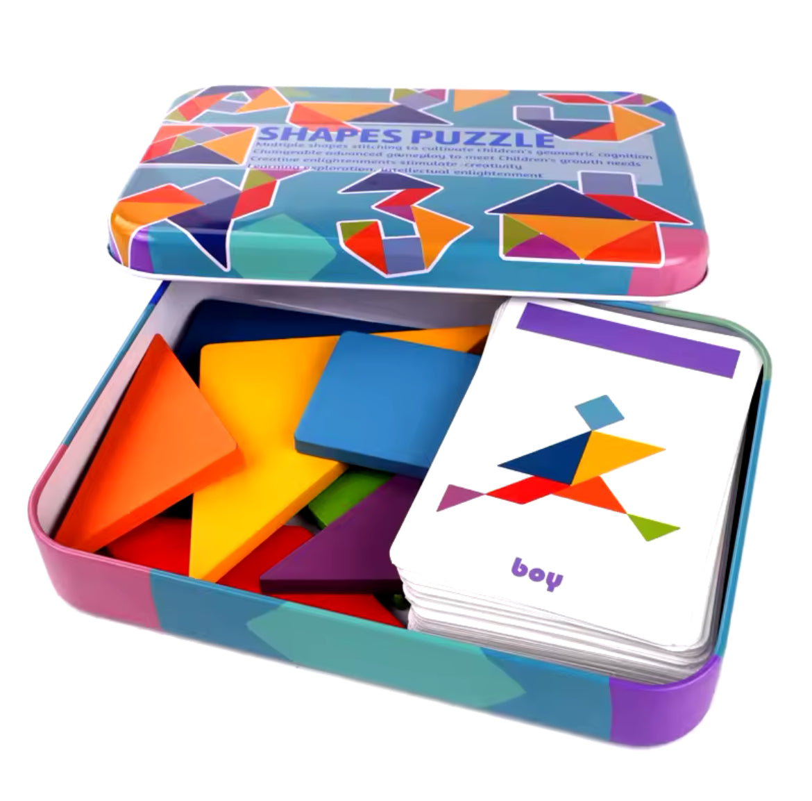 3D Wooden Pattern Animal Jigsaw Puzzle Colorful Tangram Toy Kids Montessori Early Education Sorting Games Toys Children Gift