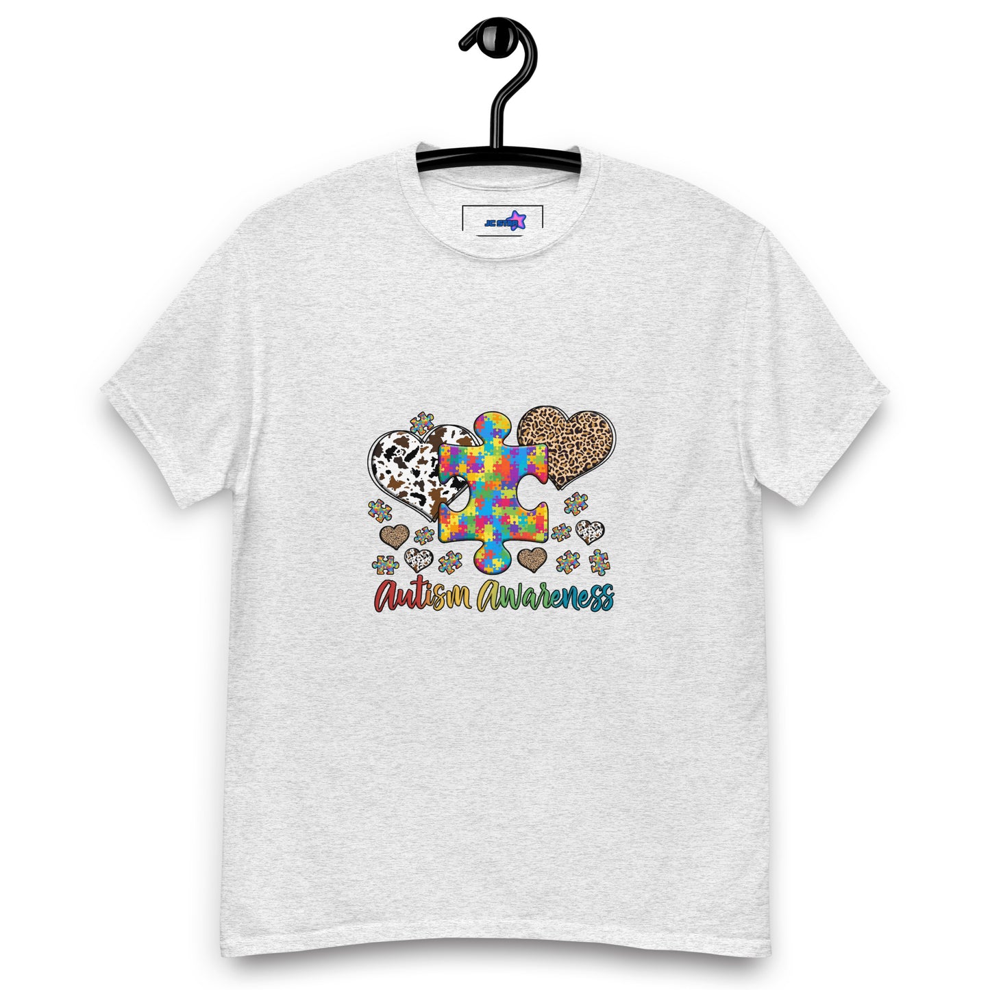 Unisex classic tee Autism Awareness leopard print heart