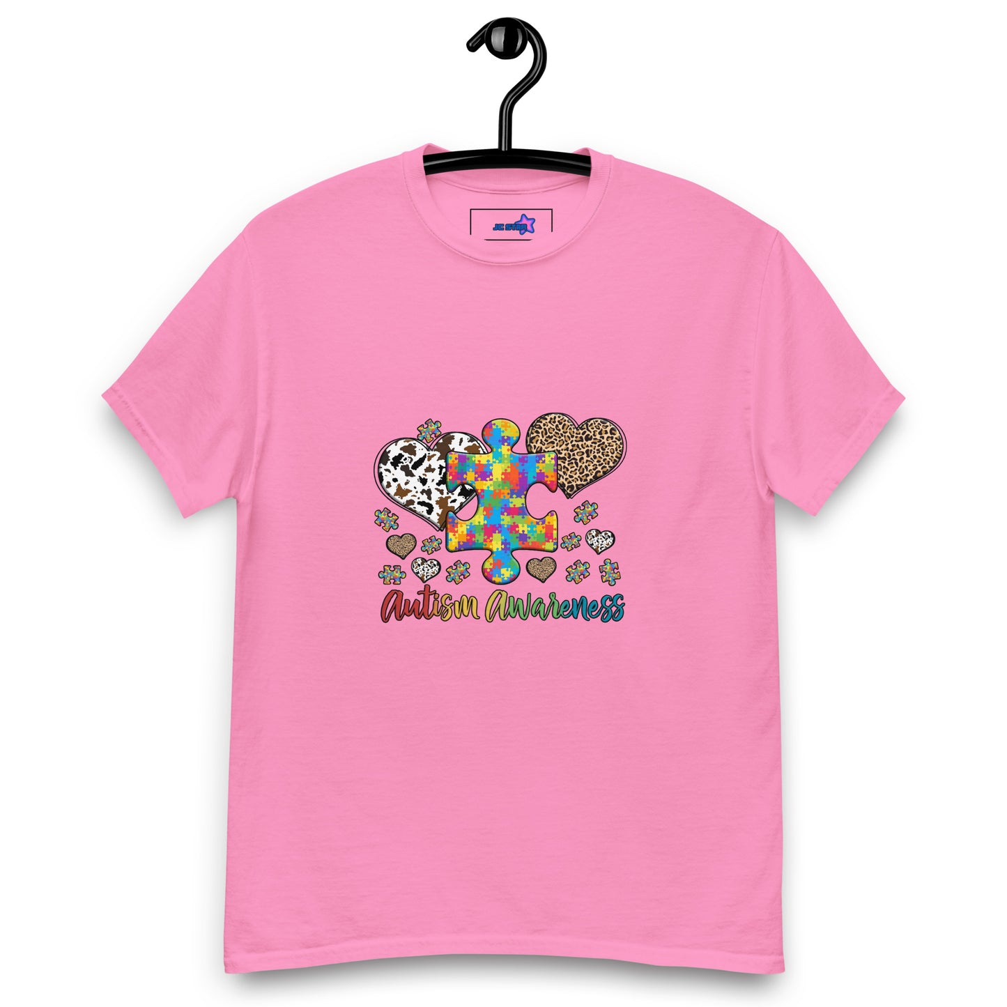 Unisex classic tee Autism Awareness leopard print heart