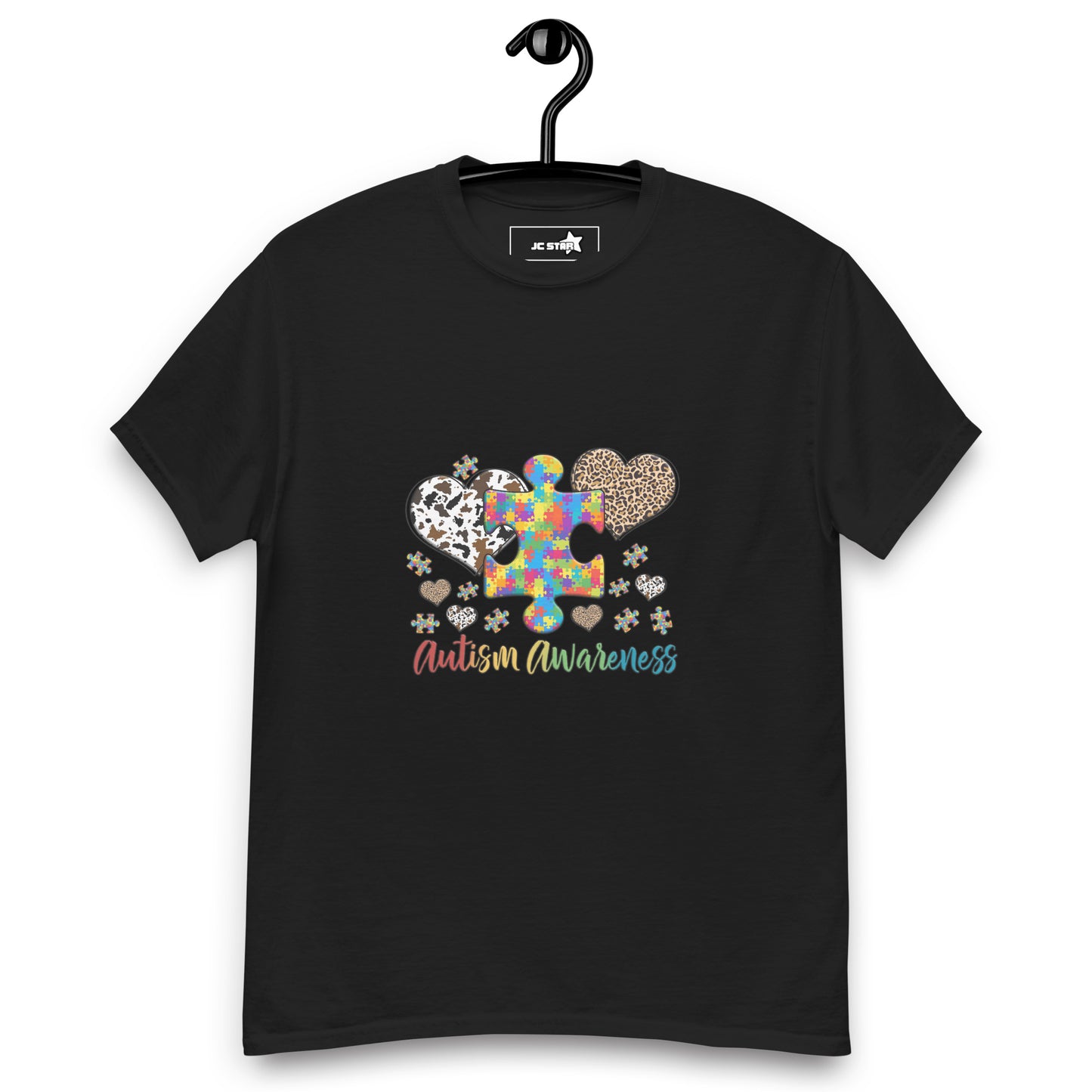 Unisex classic tee Autism Awareness leopard print heart