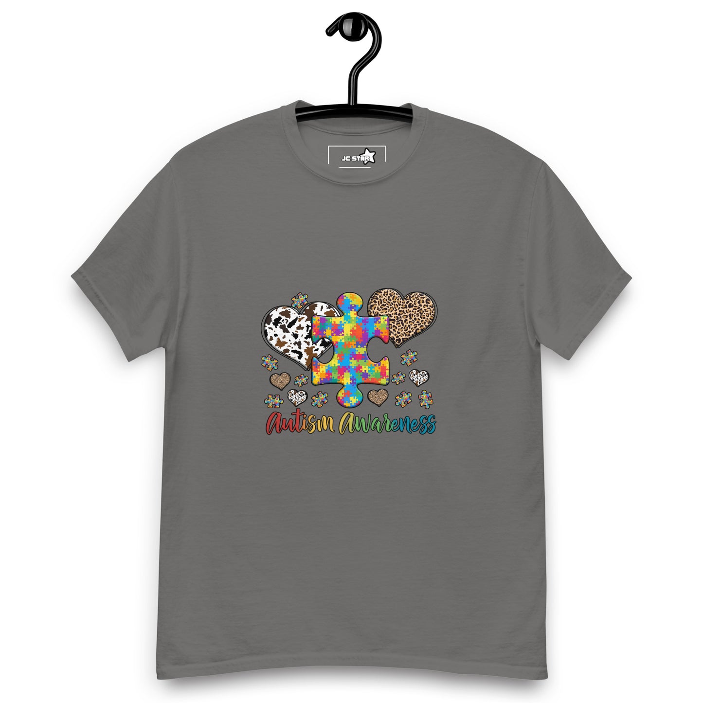 Unisex classic tee Autism Awareness leopard print heart