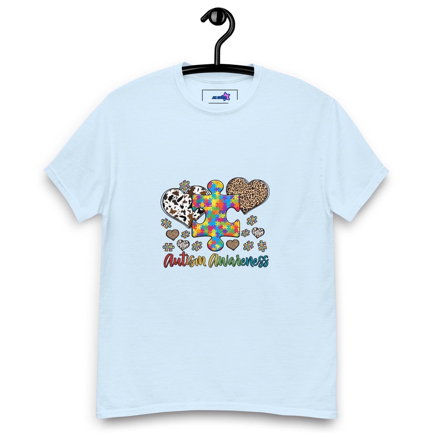 Unisex classic tee Autism Awareness leopard print heart
