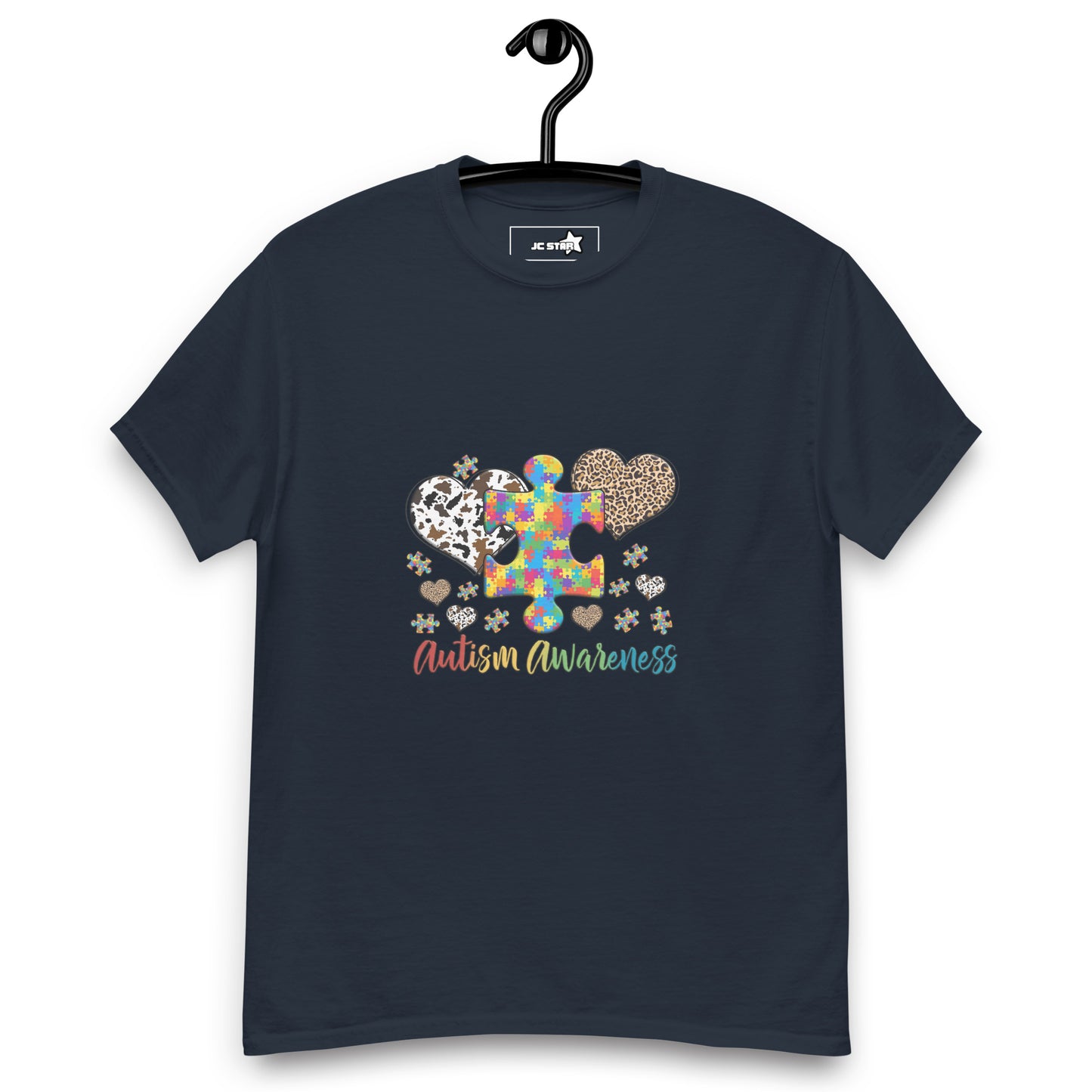 Unisex classic tee Autism Awareness leopard print heart