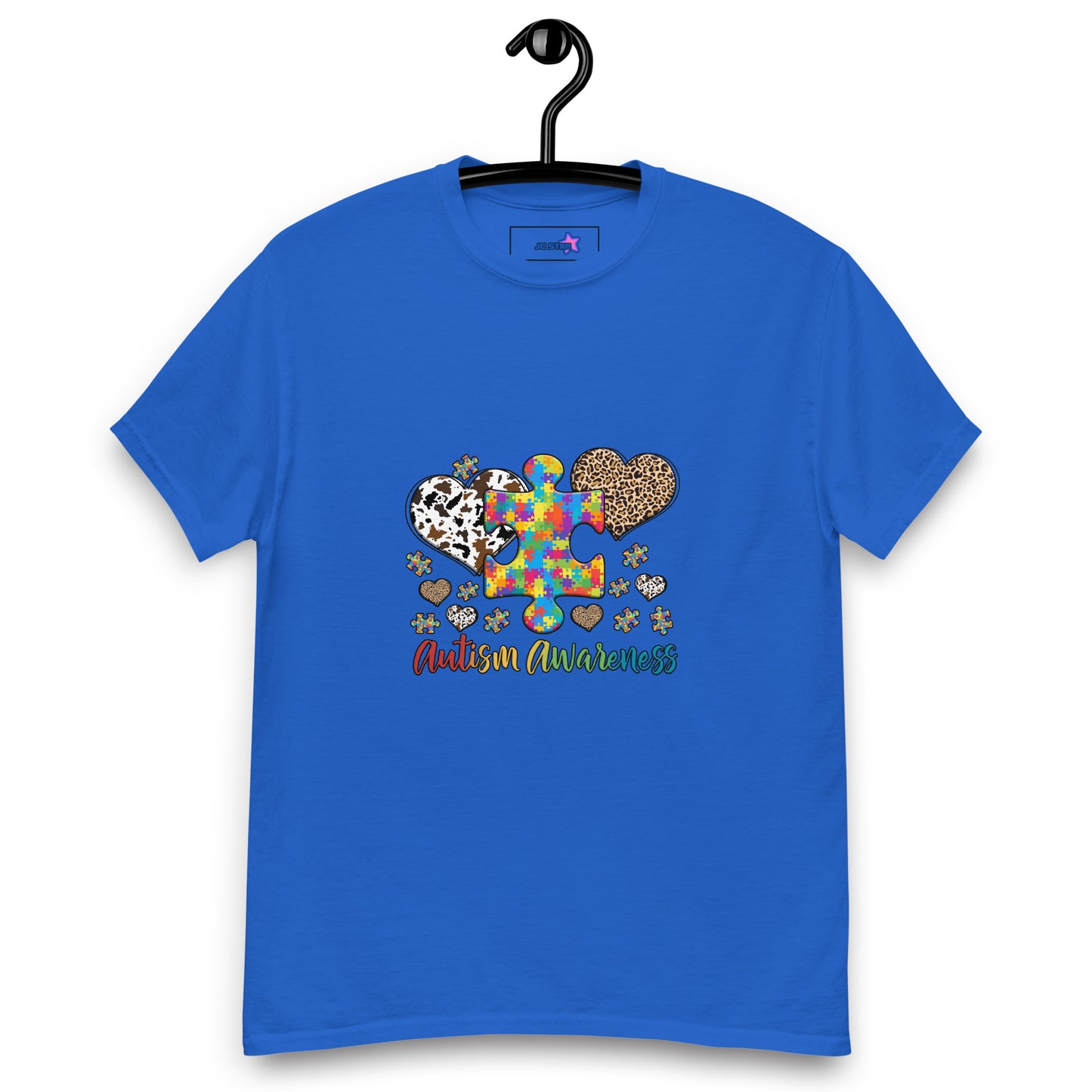 Unisex classic tee Autism Awareness leopard print heart