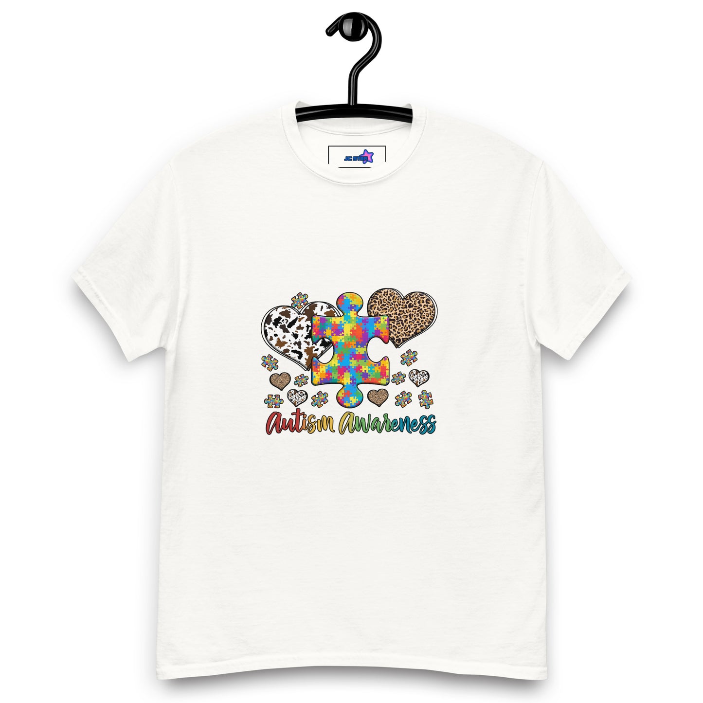 Unisex classic tee Autism Awareness leopard print heart