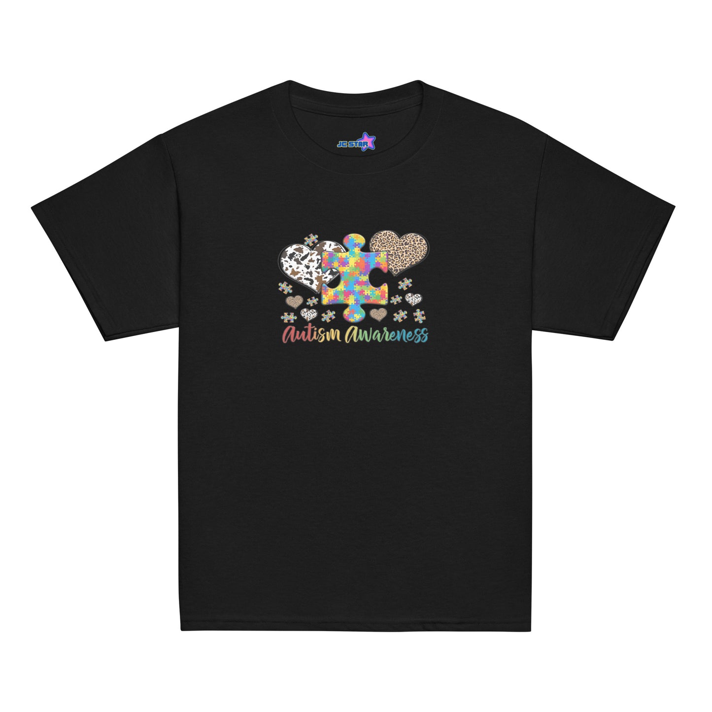 Youth classic tee Autism Awareness Leopard Print Heart