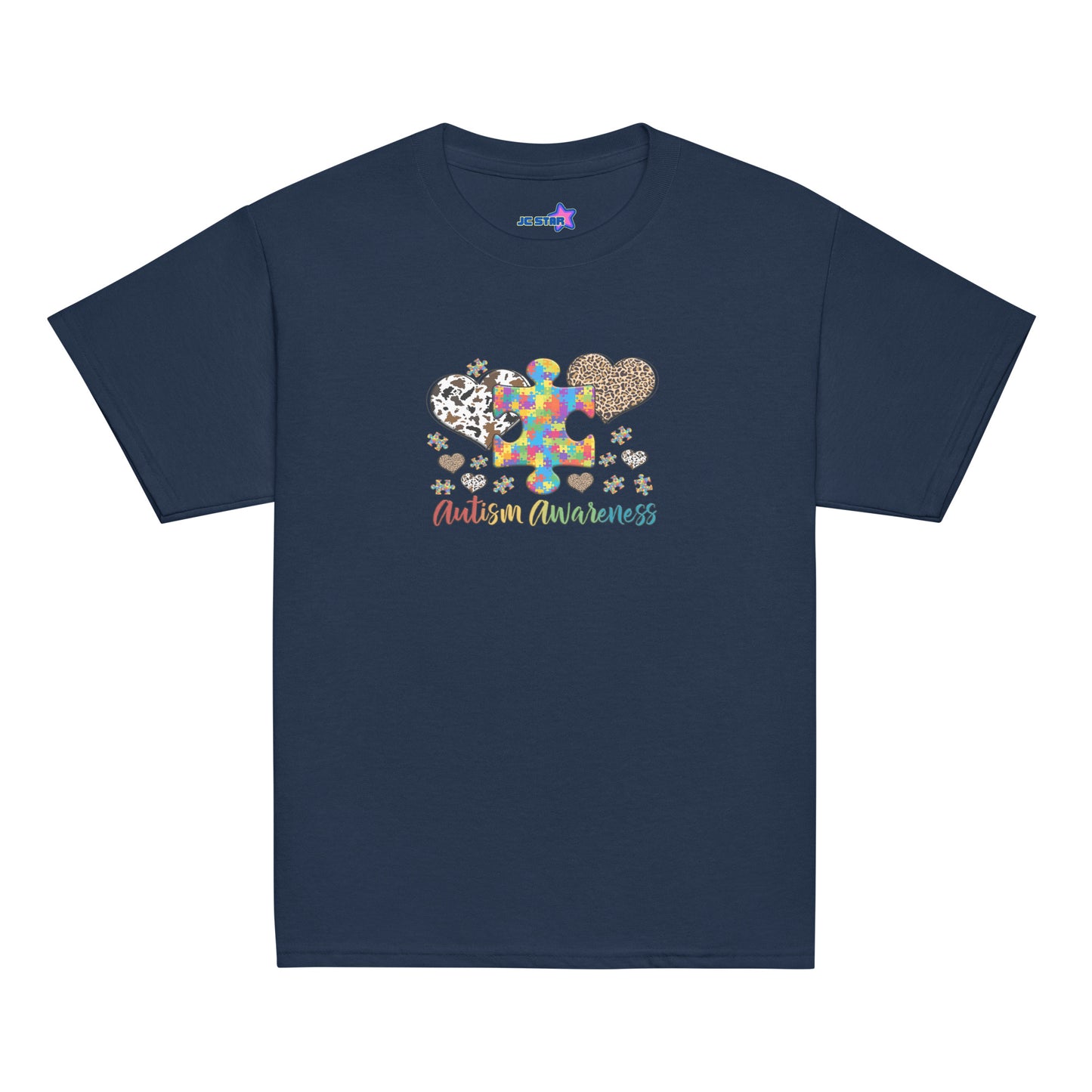 Youth classic tee Autism Awareness Leopard Print Heart