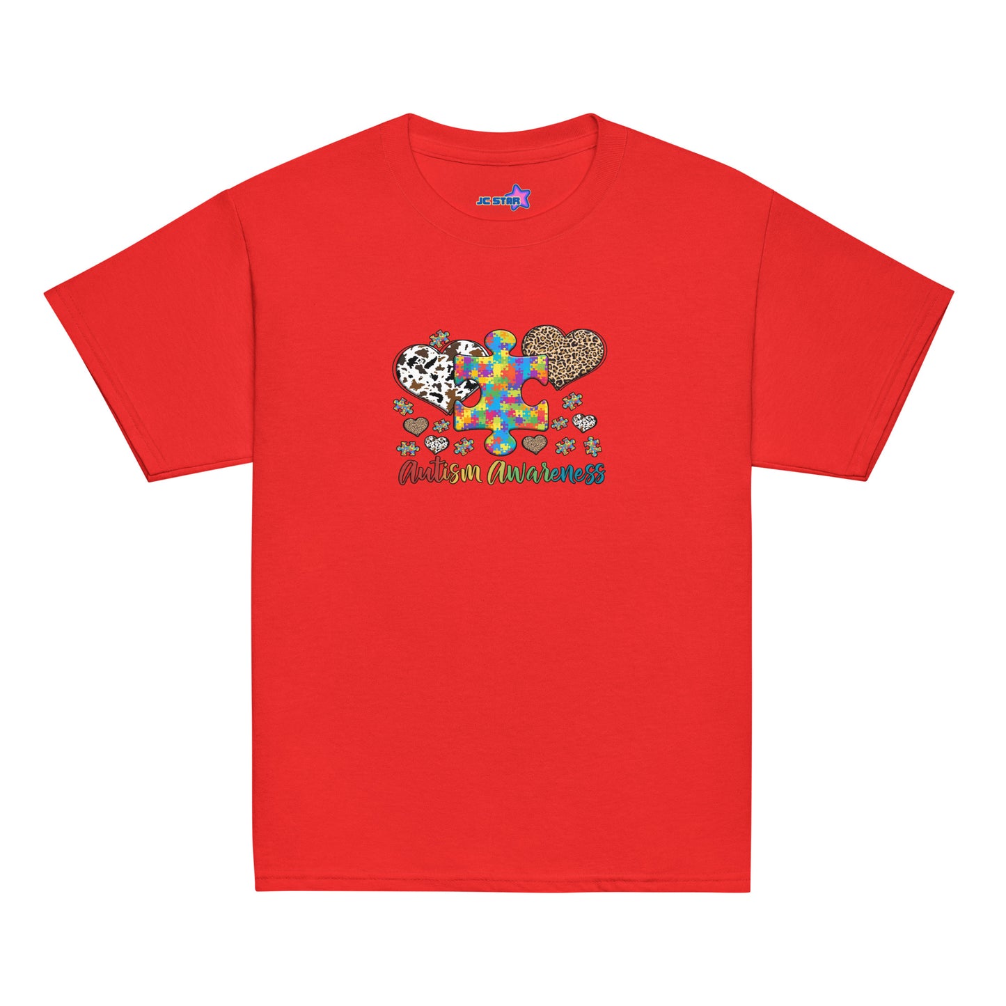 Youth classic tee Autism Awareness Leopard Print Heart