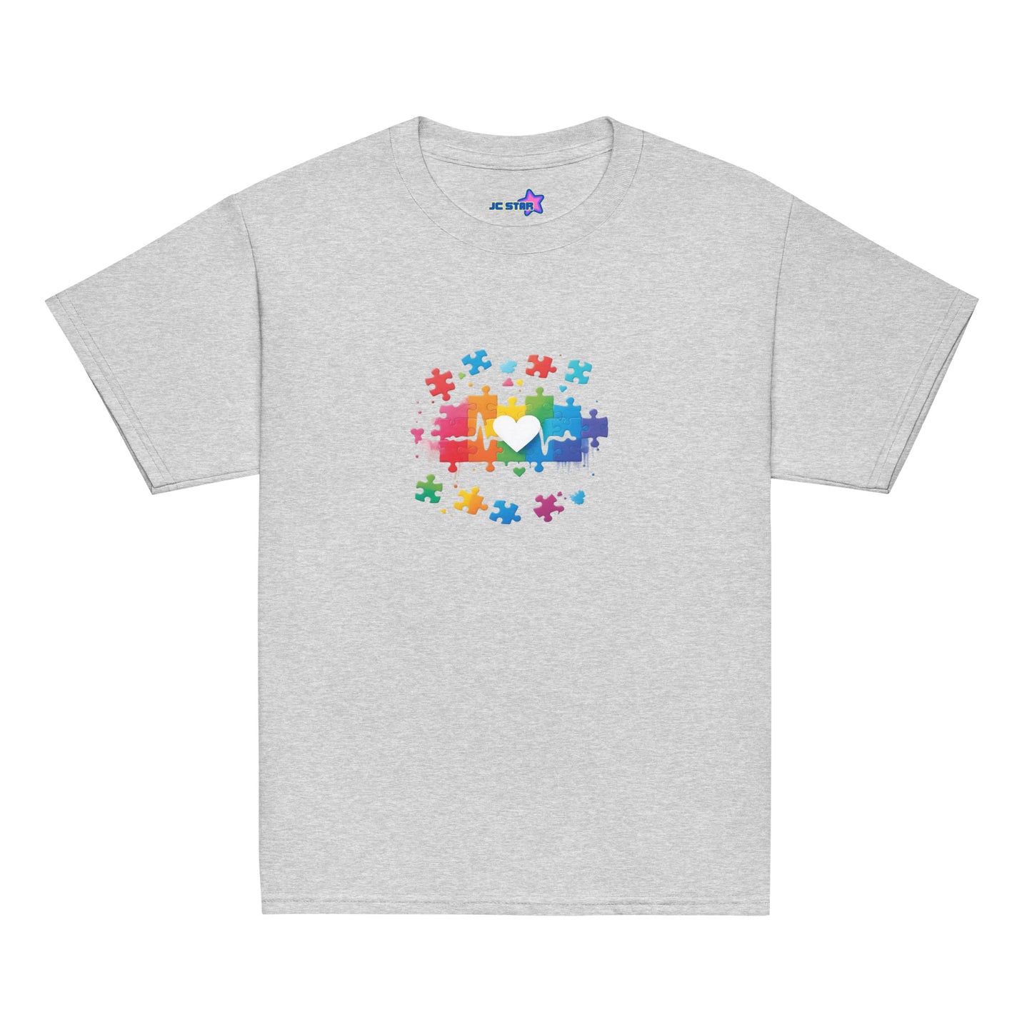 Youth classic tee Autism Awareness Heart Puzzle