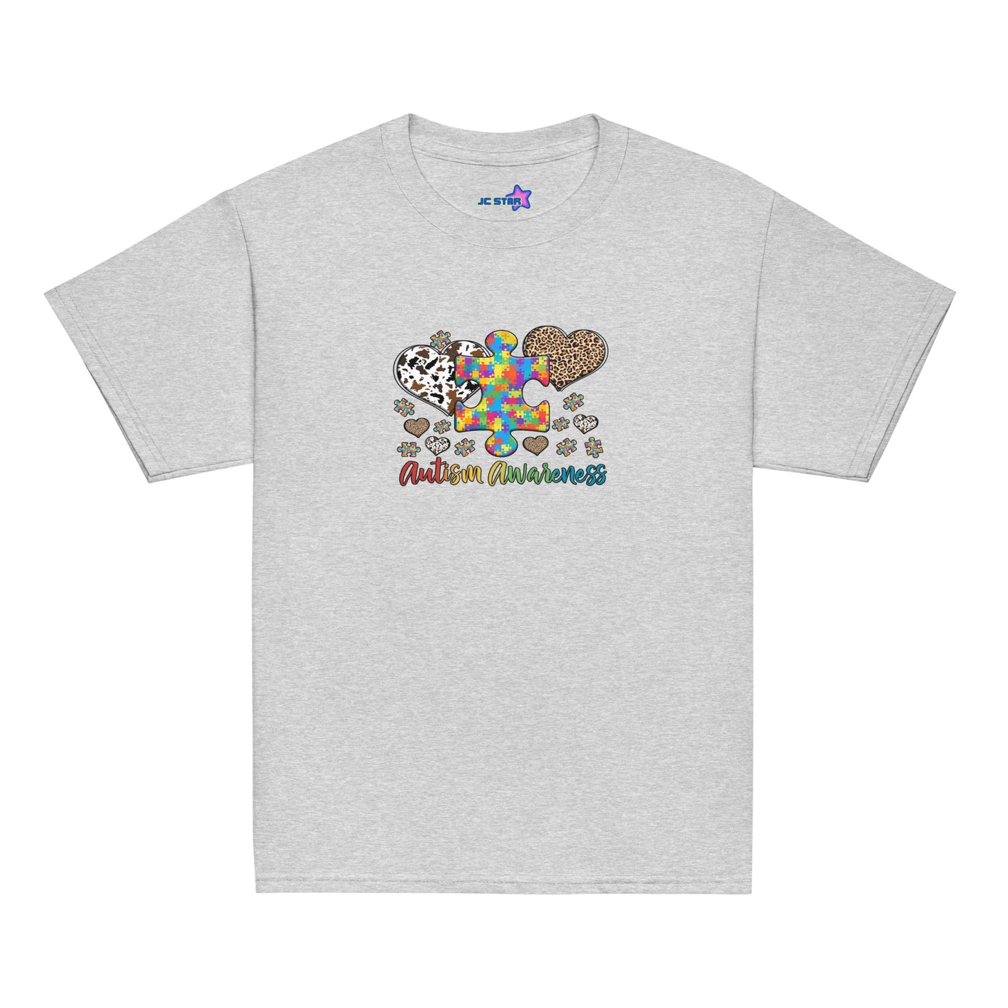 Youth classic tee Autism Awareness Leopard Print Heart