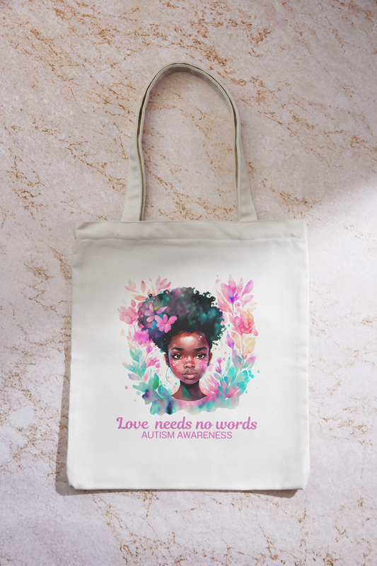Love Needs no Words -Pink 100%cotton tote bag