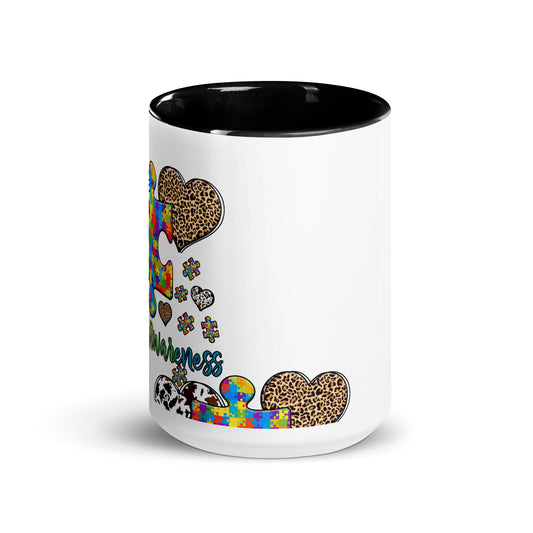 Autism awareness Leopard Print Mug with Color Inside